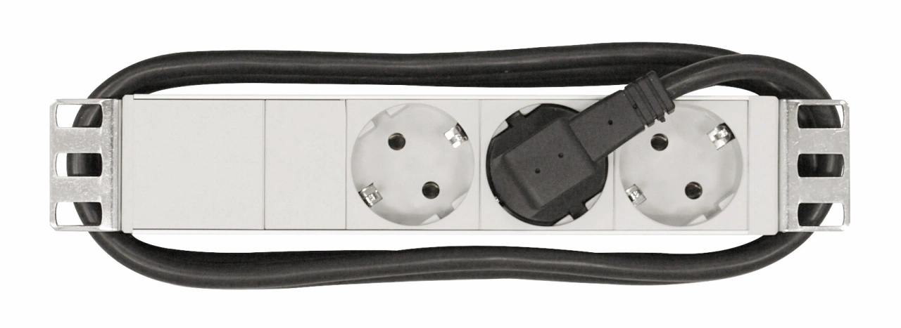 PDU 10", 3xSchuko, profil ALU 1U, cablu conexiune 2m,RAL7035