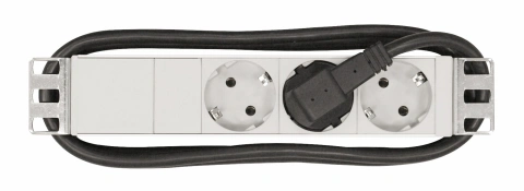 PDU 10", 3xSchuko, profil ALU 1U, cablu conexiune 2m,RAL7035