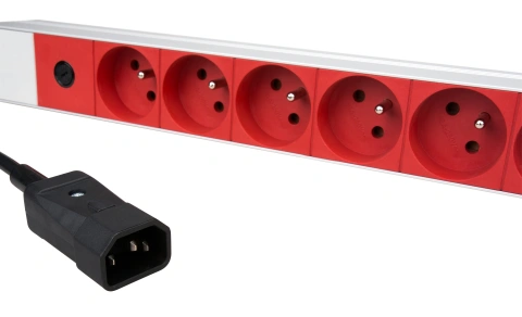 PDU 19" ptUPS, 8xUTE Roşu, Sig 10A, ALU 1U, cabl C14,RAL7035_2