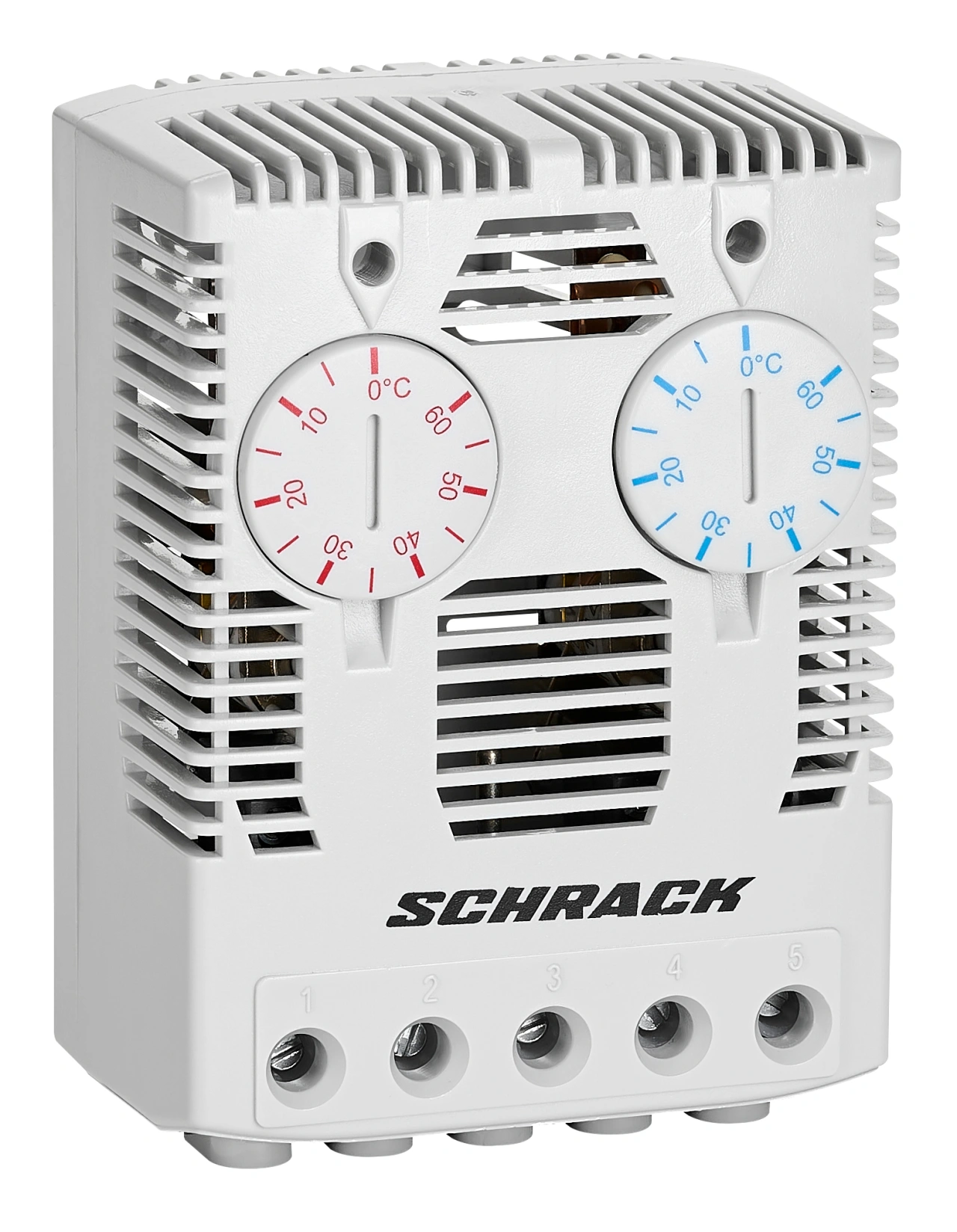 Termostat dublu, 1ND+1NI, 0°-60°C, montaj pe şină DIN