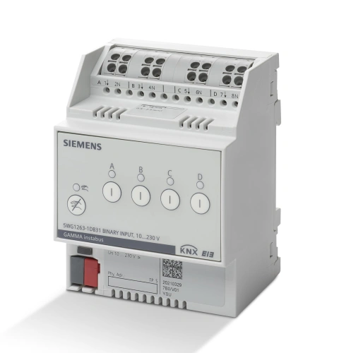 KNX Binary input, 4 inputs for AC/DC 10 … 230V