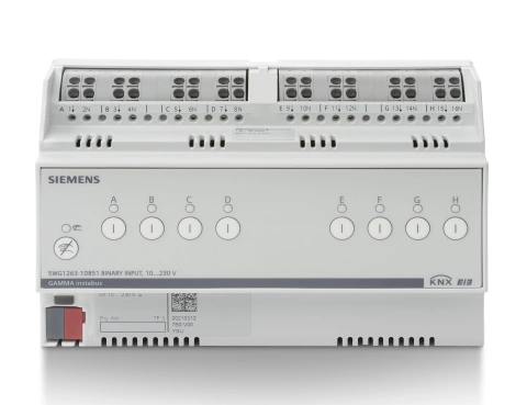 KNX Binary input, 8 inputs for AC/DC 10 … 230V