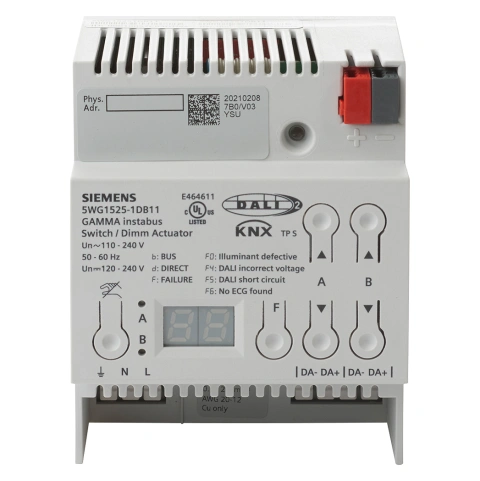 Actuator dimare/comutare, 2xDALI, 20 ECG pe fiecare canal
