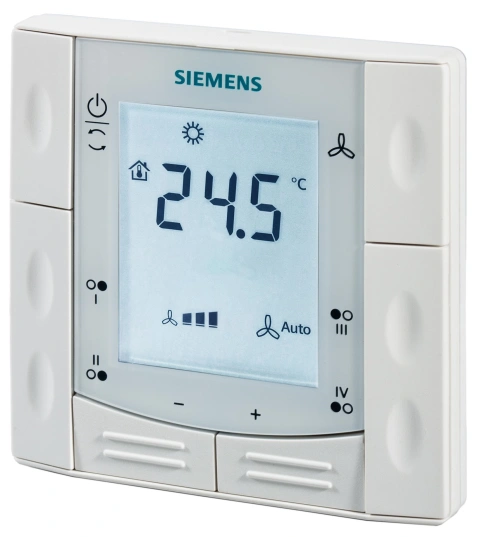 Room thermostat for flush mounting with KNX communication
