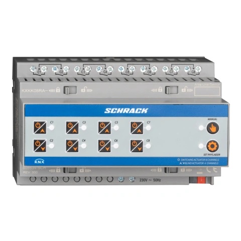 Actuator KNX comutare/jaluzele, 8/4 ieșiri, 16A, 230V c.a.