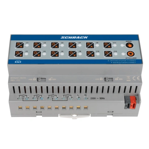 Actuator KNX comutare/jaluzele, 12/6 ieșiri, 16A, 230V c.a._2