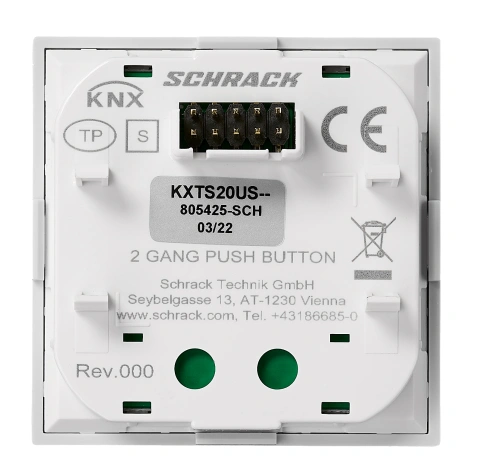 Taster KNX, două perechi, cu LED de stare, argintiu_1