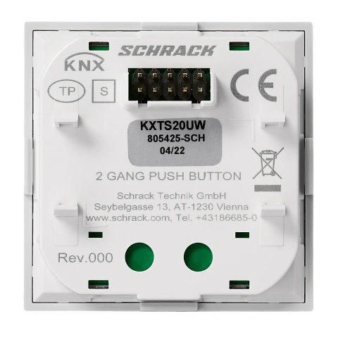 Taster KNX, două perechi, cu LED de stare, alb_1