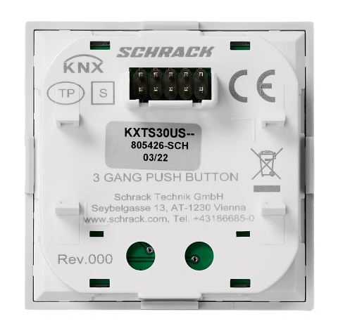 Taster KNX, trei perechi, cu LED de stare, argintiu_1