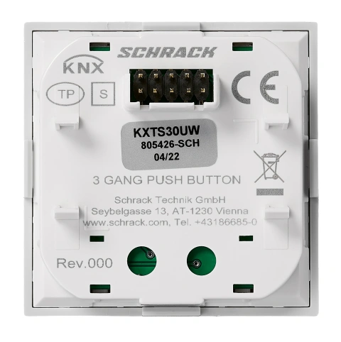 Taster KNX, trei perechi, cu LED de stare, alb_1