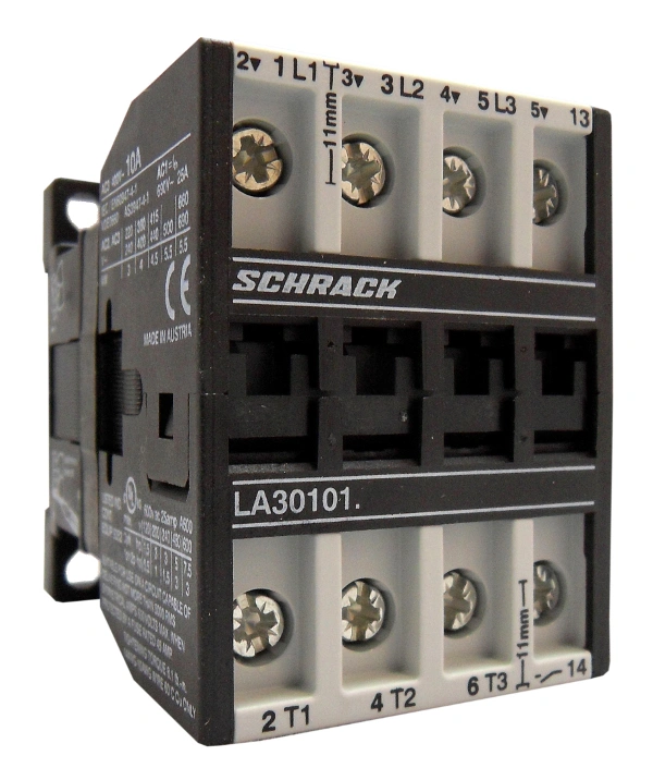 Contactor 3pole, 4kW, AC3, 10A, 24VAC + 1NO built in
