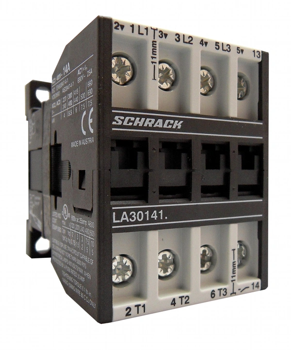 Contactor 3p, 5,5kW, AC3, 14A/ 25A AC1, 220VDC+1ND înc.