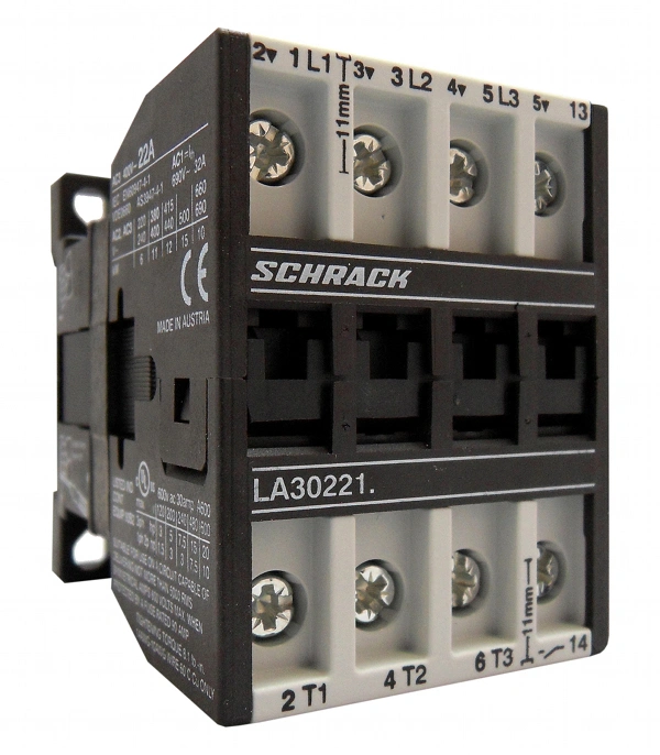Contactor 3-poli, 11kW/22A AC3, 32A AC1, 1ND, 24VAC