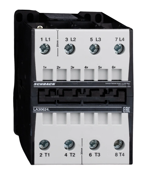 Contactor, 30kW, 62A AC3, 120A AC1, 4-pole, 230VAC