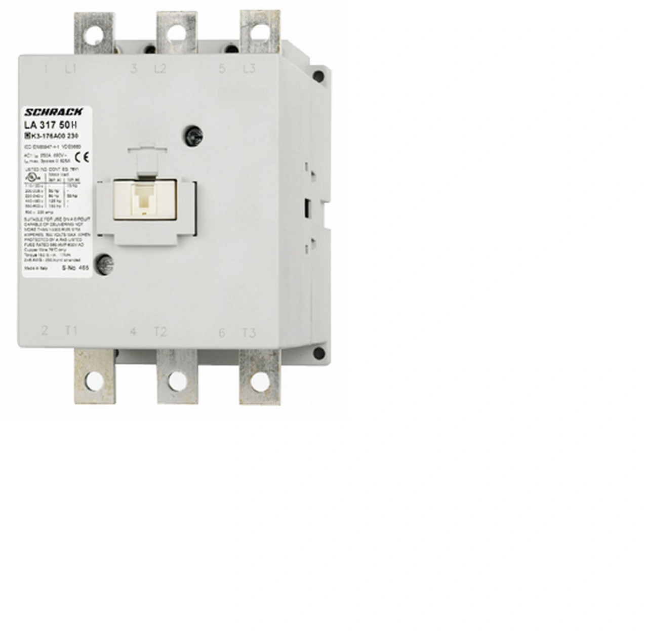 Contactor, 3pole,90kW/175A AC3, 250A AC1, 230V AC/DC