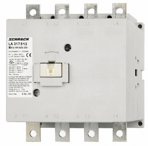 Contactor, 4pole,90kW/175A AC3, 250A AC1, 230V AC/DC