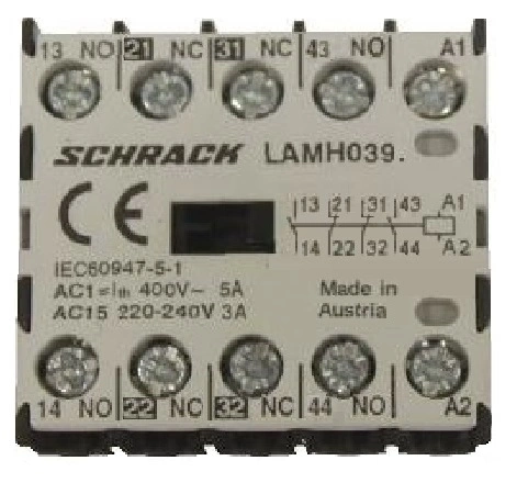 Microcontactor auxiliar 2ND+2NI, 3A, 24VAC