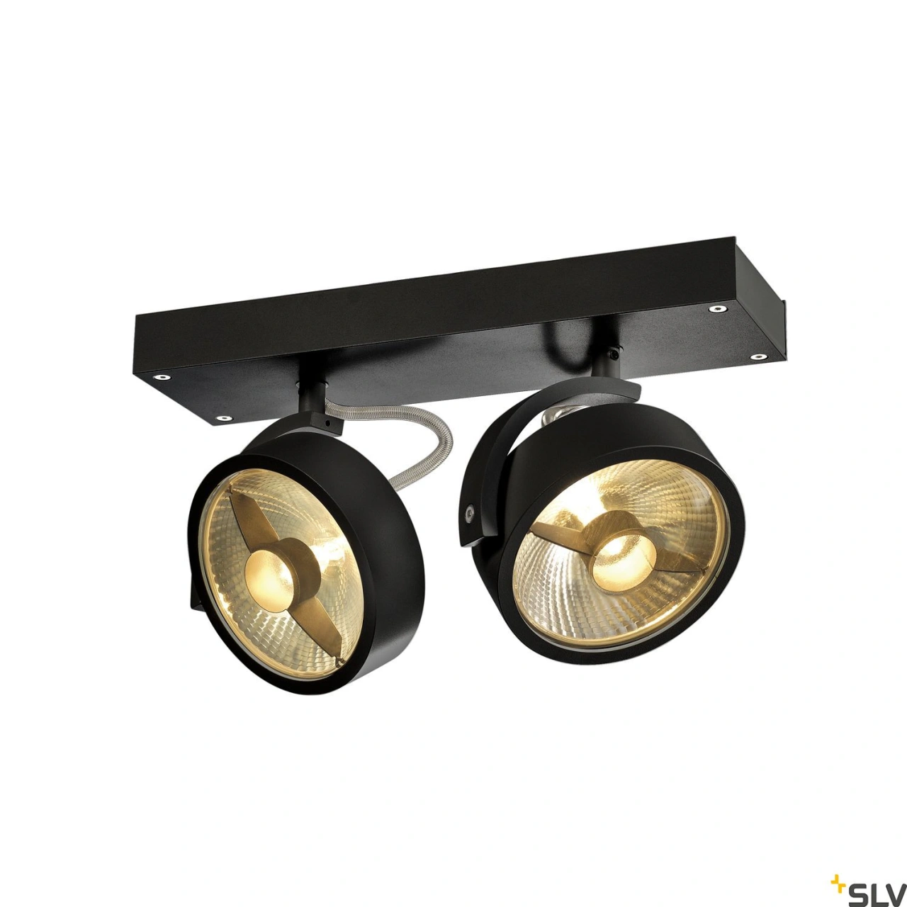 KALU 2 QPAR111,negru,75Wlampa plafon/perete