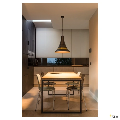 BATO 45 PD, Indoor pendant light, black/brass, E27, max. 60W_1