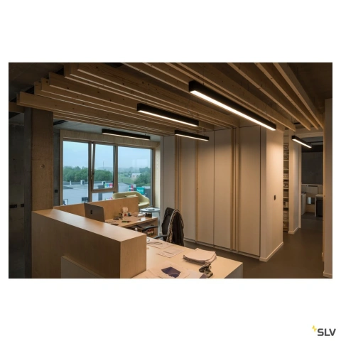 GLENOS pendant, mat negru, 2m , 103W, 4000K_1