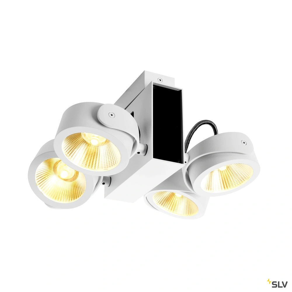 TEC KALU CW, LED Indoor, quad white/black 24° 3000K