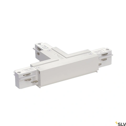 EUTRAC T-conector cu prosuectie dreapta, alb, RAL 9016