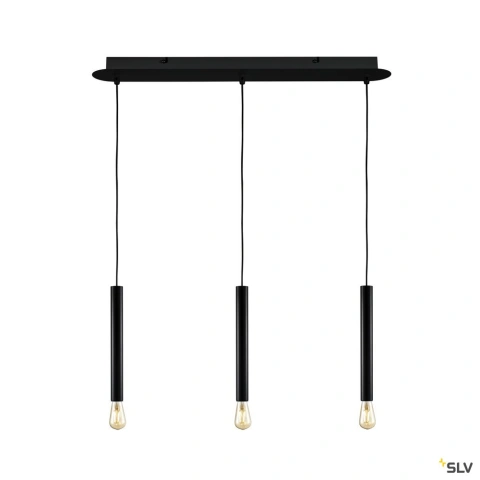 FITU triple ceiling plate, long, black_1