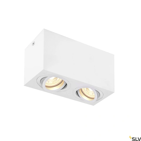 TRILEDO Double, indoor ceiling light, QPAR51, white, max 10W