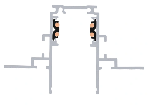 Sina montaj incastrat, 3m, 48V TRACK, negru, DALI_2