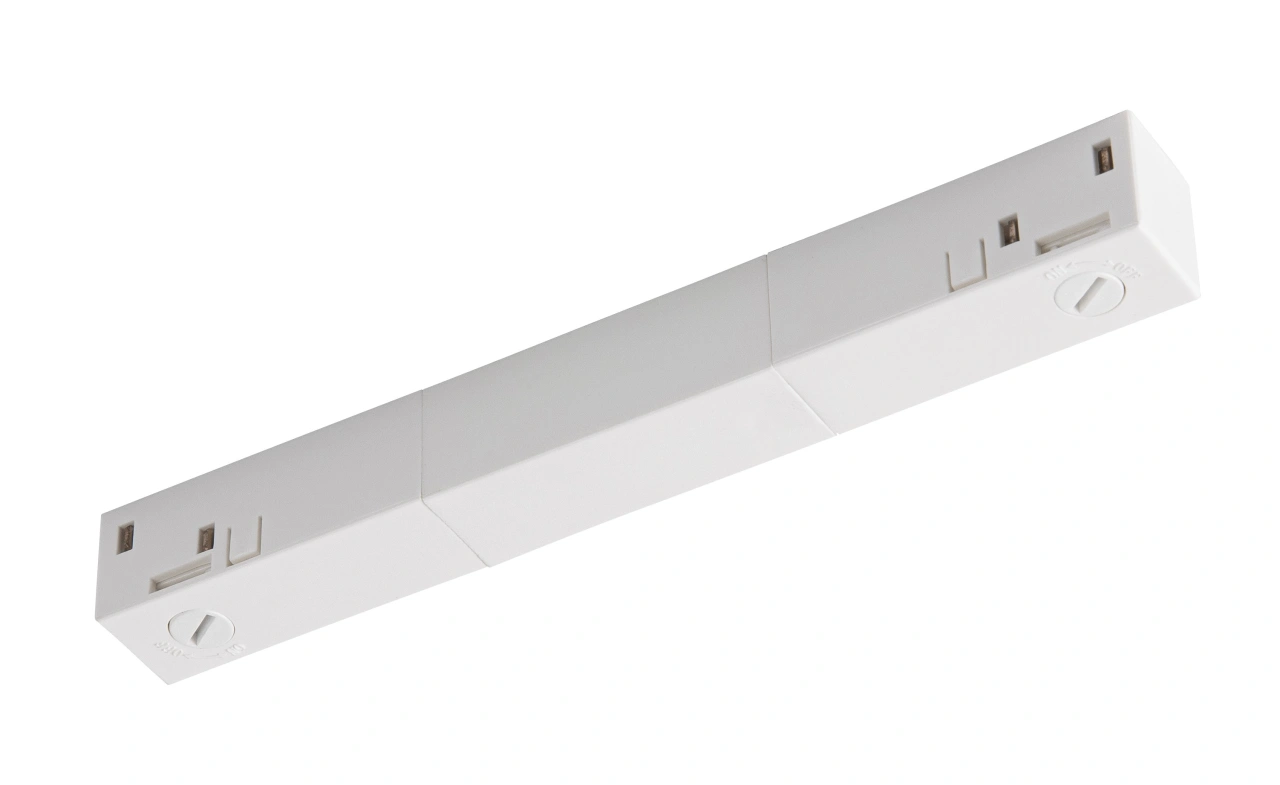 Conector electric longitudinal, 48V TRACK, alb, DALI