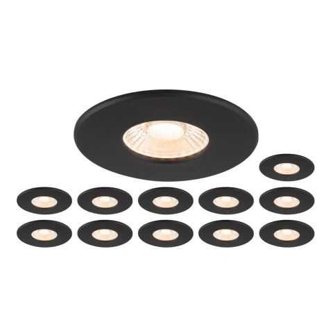 UNIVERSAL DOWNLIGHT PHASE IP65, set, negru, rotund