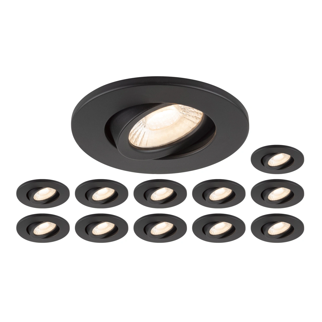 UNIVERSAL DOWNLIGHT MOVE PHASE IP20, set, negru, rotund