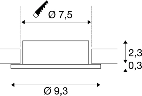 NEW TRIA 75, inel de instalare pe tavan, Ø9,3 H2,6 cm, IP20_2