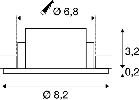 NEW TRIA 68, inel de montare pe tavan, Ø8,2 H3,4 cm_2