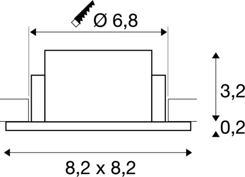 NEW TRIA 68, inel de montare pe tavan, 8,2x8,2x3,4 cm, IP65_2