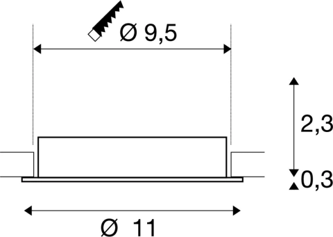 NEW TRIA 95, inel de montare pe tavan, Ø11 H2,6 cm, IP20 alb_2