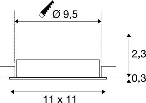 NEW TRIA 95, inel de instalare pe tavan, 11x11x2,6 cm, IP20_2