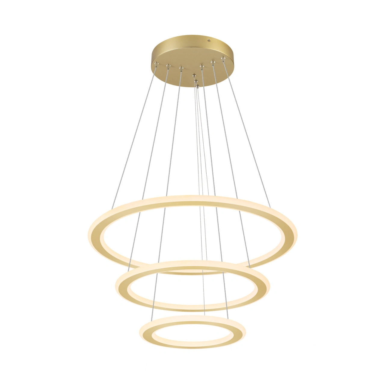 ONE FLAT, triplu, 300cm, 2700/3000K, DALI 2, Touch, alamă