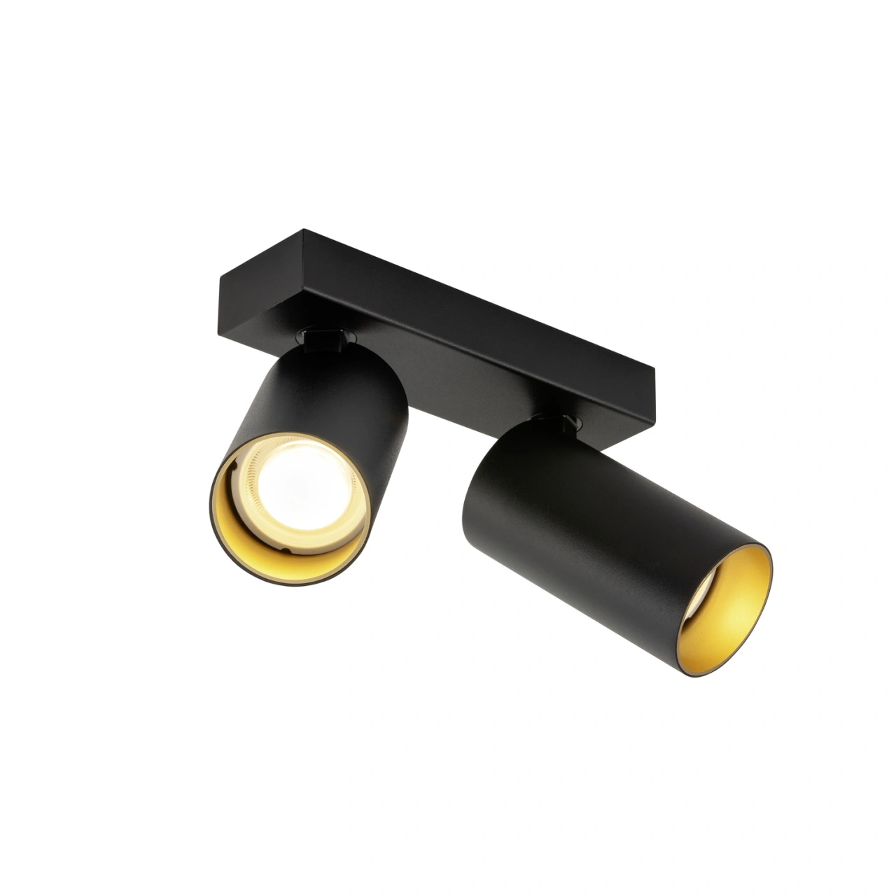 KAMI, dublu, 2x max. 10W, GU10, negru/auriu