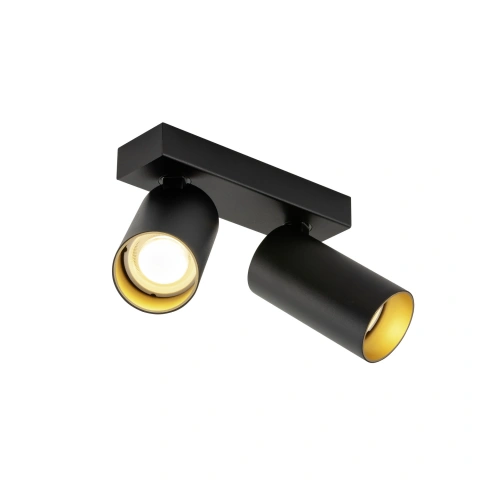 KAMI, dublu, 2x max. 10W, GU10, negru/auriu