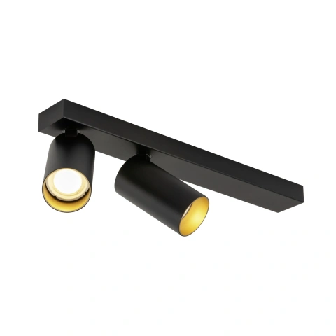 KAMI, dublu, lung, 2x max. 10W, GU10, negru/auriu