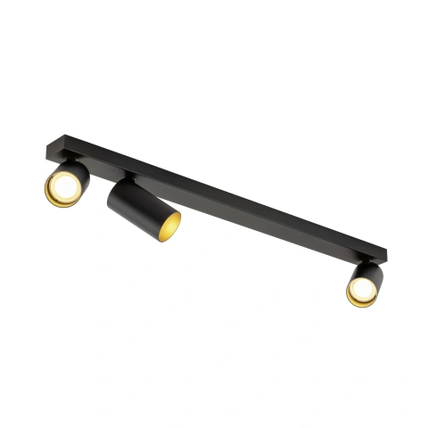Plafoniera KAMI 3x max. 10W, GU10, negru/auriu