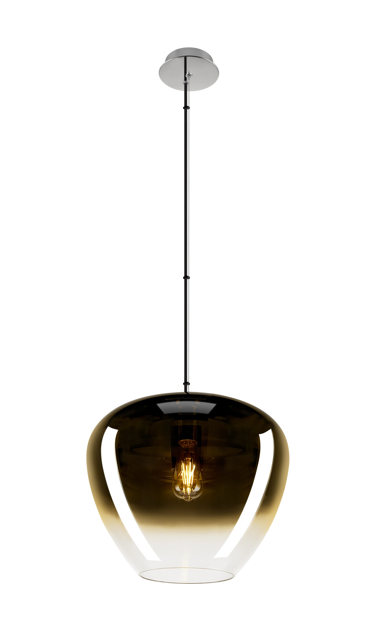 PANTILO CONVEX 40, Pendant lamp, 150cm, E27, max. 40W, gold