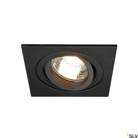 NEW TRIA I GU10 downlight, pătrat, negru mat, max. 50W