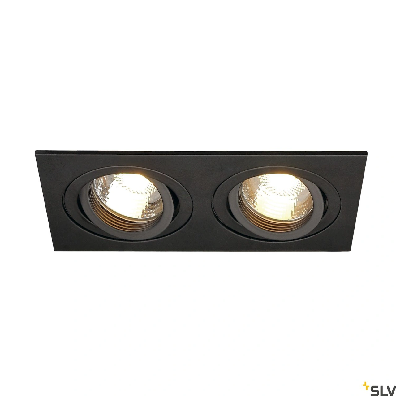 NEW TRIA II GU10, rectangular, negru mat, max. 2x 50W