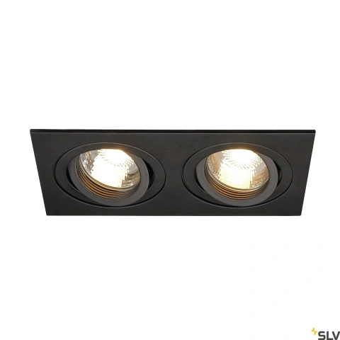 NEW TRIA II GU10, rectangular, negru mat, max. 2x 50W