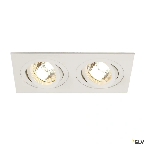 NEW TRIA II GU10, rectangular, alb mat, max. 2x 50W