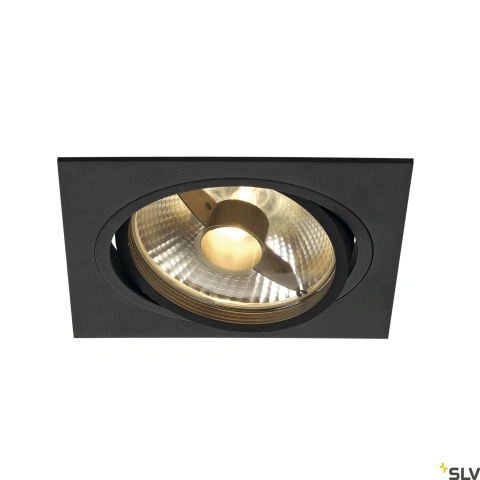 NEW TRIA I ES111 patrat,negru.GU10, max. 75W, incl. Blattf.