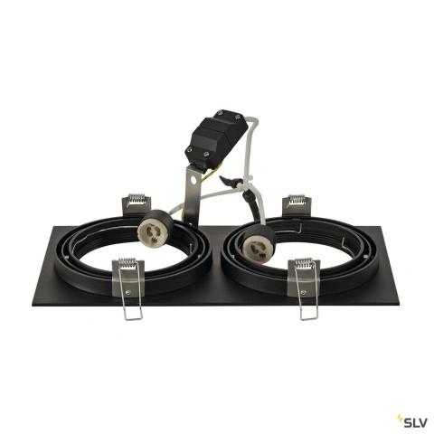 NEW TRIA II ES111 patrat,negruGU10, incl. arcuri clip_1