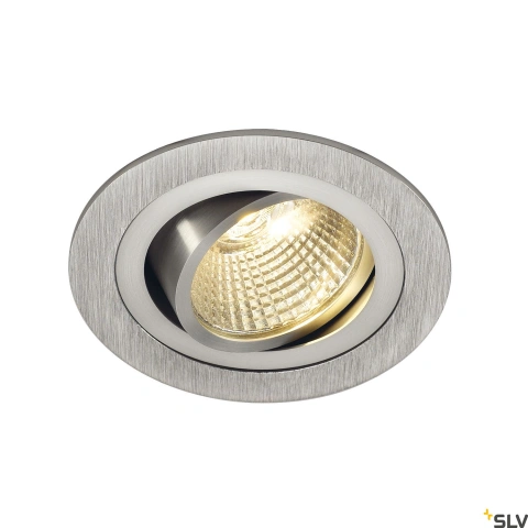 Set NEW TRIA LED DL ROUND, alum satinat, 6W, 2700K, 38°, inc